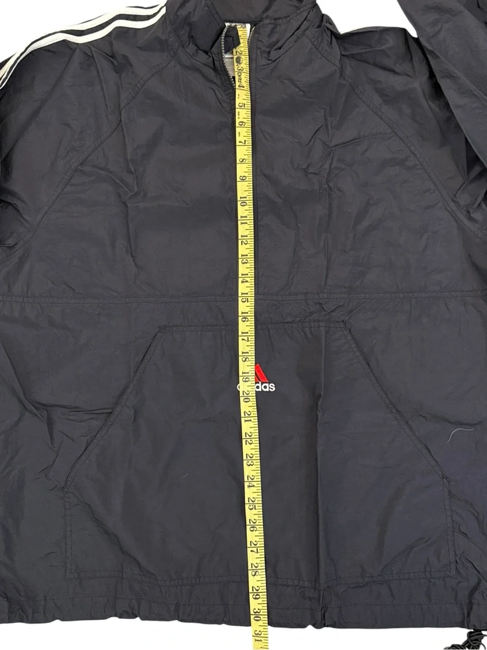 Vintage 90s Adidas 3 Stripe Half Zip Pullover Windbreaker Jacket XL Black